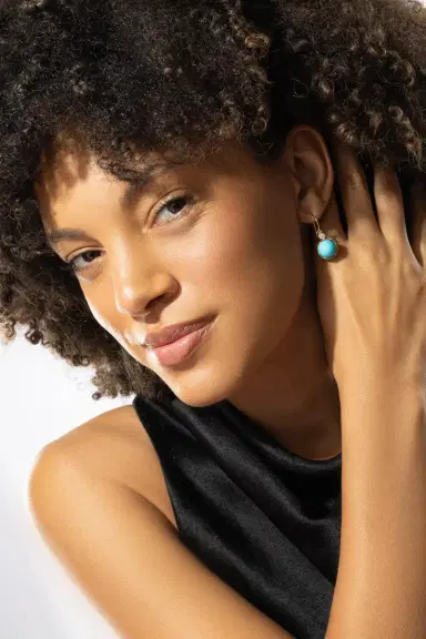 IRENE NEUWIRTH JEWELRY Kingman Turquoise Diamond Drop Earrings | Thumbnail 4 IRENE NEUWIRTH JEWELRY Kingman Turquoise Diamond Drop Earrings | Thumbnail 4