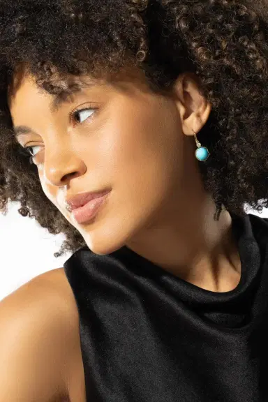 IRENE NEUWIRTH JEWELRY Kingman Turquoise Diamond Drop Earrings | Thumbnail 5 IRENE NEUWIRTH JEWELRY Kingman Turquoise Diamond Drop Earrings | Thumbnail 5