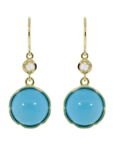 IRENE NEUWIRTH JEWELRY Kingman Turquoise Diamond Drop Earrings | Thumbnail 1 IRENE NEUWIRTH JEWELRY Kingman Turquoise Diamond Drop Earrings | Thumbnail 1