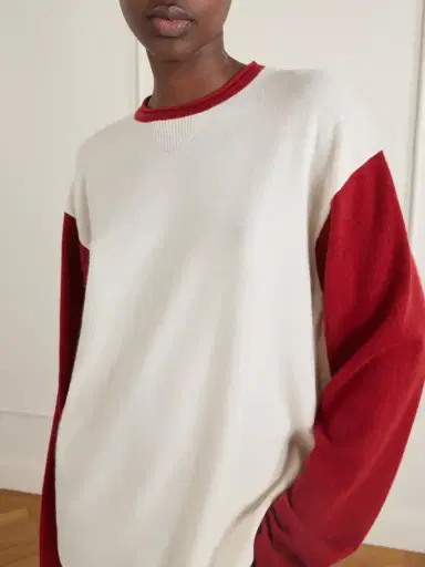 Guest In Residence Baseball Two-tone Cashmere Sweater | Thumbnail 5 Guest In Residence Baseball Two-tone Cashmere Sweater | Thumbnail 5