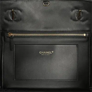 Chanel Chanel Large CC Shopping Tote Bag Dark Blue Denim, Black Calfskin Gold Hardware | Thumbnail 7 Chanel Chanel Large CC Shopping Tote Bag Dark Blue Denim, Black Calfskin Gold Hardware | Thumbnail 7