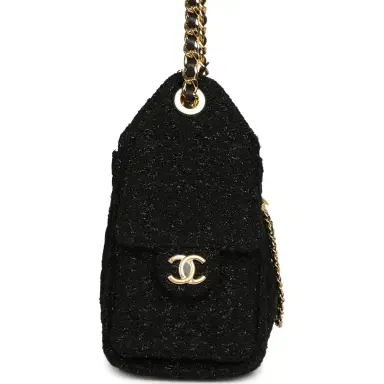 Chanel Chanel Mini 25 Hobo Bag Black Tweed Bouclé Gold Hardware | Thumbnail 3 Chanel Chanel Mini 25 Hobo Bag Black Tweed Bouclé Gold Hardware | Thumbnail 3