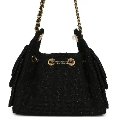 Chanel Chanel Mini 25 Hobo Bag Black Tweed Bouclé Gold Hardware | Thumbnail 4 Chanel Chanel Mini 25 Hobo Bag Black Tweed Bouclé Gold Hardware | Thumbnail 4