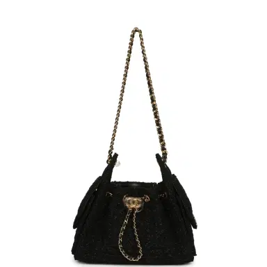 Chanel Chanel Mini 25 Hobo Bag Black Tweed Bouclé Gold Hardware | Thumbnail 7 Chanel Chanel Mini 25 Hobo Bag Black Tweed Bouclé Gold Hardware | Thumbnail 7