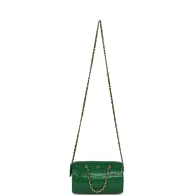 Chanel Chanel Mini Timeless Classic Barrel Bag with Chain Green Croc Embossed Calfskin Gold Hardware | Thumbnail 7 Chanel Chanel Mini Timeless Classic Barrel Bag with Chain Green Croc Embossed Calfskin Gold Hardware | Thumbnail 7