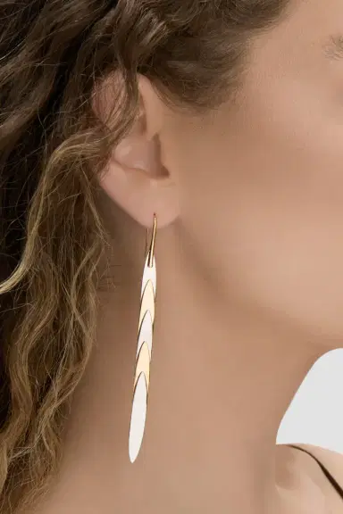 Jennifer Fisher Long Feather Drop Earrings - Silver | Thumbnail 2 Jennifer Fisher Long Feather Drop Earrings - Silver | Thumbnail 2