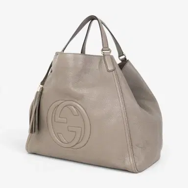 Gucci Gucci Soho Gray Grained Calfskin Leather Hobo Bag by The Solist | Thumbnail 2 Gucci Gucci Soho Gray Grained Calfskin Leather Hobo Bag by The Solist | Thumbnail 2