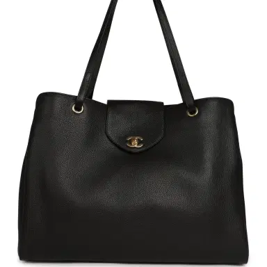 Chanel Chanel XXL "It Girl" Shopping Tote Black Grained Calfskin Gold Hardware | Thumbnail 1 Chanel Chanel XXL "It Girl" Shopping Tote Black Grained Calfskin Gold Hardware | Thumbnail 1