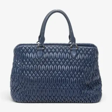 Miu Miu Miu Miu Square Crystal Blue Nappa Matelasse Leather Tote Bag by The Solist | Thumbnail 4 Miu Miu Miu Miu Square Crystal Blue Nappa Matelasse Leather Tote Bag by The Solist | Thumbnail 4