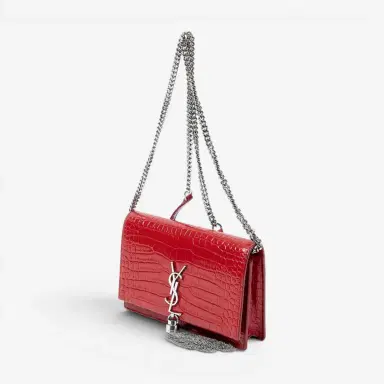 Yves Saint Laurent Yves Saint Laurent Kate Tassel Red Croc Embossed Leather Chain Wallet by The Solist | Thumbnail 2 Yves Saint Laurent Yves Saint Laurent Kate Tassel Red Croc Embossed Leather Chain Wallet by The Solist | Thumbnail 2