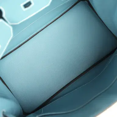 HERMÈS Hermes Birkin 35 Blue Jean Togo Palladium Hardware | Thumbnail 8 HERMÈS Hermes Birkin 35 Blue Jean Togo Palladium Hardware | Thumbnail 8