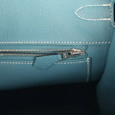 HERMÈS Hermes Birkin 35 Blue Jean Togo Palladium Hardware | Thumbnail 9 HERMÈS Hermes Birkin 35 Blue Jean Togo Palladium Hardware | Thumbnail 9