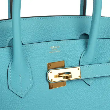 HERMÈS Pre-owned Hermes Birkin 30 Bleu du Nord Togo Gold Hardware | Thumbnail 7 HERMÈS Pre-owned Hermes Birkin 30 Bleu du Nord Togo Gold Hardware | Thumbnail 7