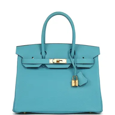 HERMÈS Pre-owned Hermes Birkin 30 Bleu du Nord Togo Gold Hardware | Thumbnail 1 HERMÈS Pre-owned Hermes Birkin 30 Bleu du Nord Togo Gold Hardware | Thumbnail 1