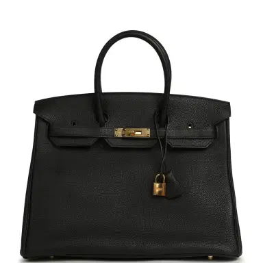 HERMÈS Pre-owned Hermes Birkin 35 Black Togo Gold Hardware | Thumbnail 1 HERMÈS Pre-owned Hermes Birkin 35 Black Togo Gold Hardware | Thumbnail 1