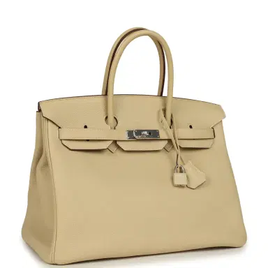 HERMÈS Pre-owned Hermes Birkin 35 Parchemin Togo Palladium Hardware | Thumbnail 2 HERMÈS Pre-owned Hermes Birkin 35 Parchemin Togo Palladium Hardware | Thumbnail 2