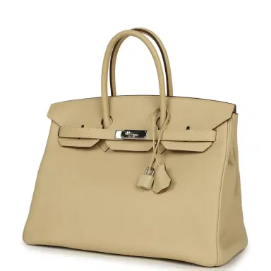 HERMÈS Pre-owned Hermes Birkin 35 Parchemin Togo Palladium Hardware | Thumbnail 5 HERMÈS Pre-owned Hermes Birkin 35 Parchemin Togo Palladium Hardware | Thumbnail 5