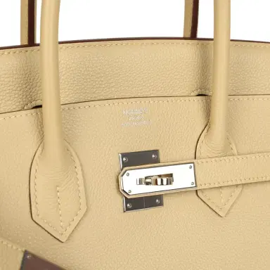 HERMÈS Pre-owned Hermes Birkin 35 Parchemin Togo Palladium Hardware | Thumbnail 7 HERMÈS Pre-owned Hermes Birkin 35 Parchemin Togo Palladium Hardware | Thumbnail 7