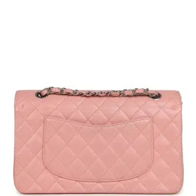Chanel Vintage Chanel Medium Classic Double Flap Bag Pink Caviar Silver Hardware | Thumbnail 4 Chanel Vintage Chanel Medium Classic Double Flap Bag Pink Caviar Silver Hardware | Thumbnail 4