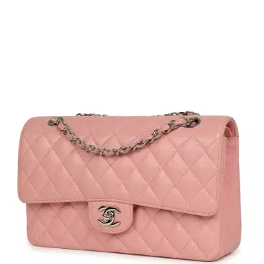 Chanel Vintage Chanel Medium Classic Double Flap Bag Pink Caviar Silver Hardware | Thumbnail 5 Chanel Vintage Chanel Medium Classic Double Flap Bag Pink Caviar Silver Hardware | Thumbnail 5
