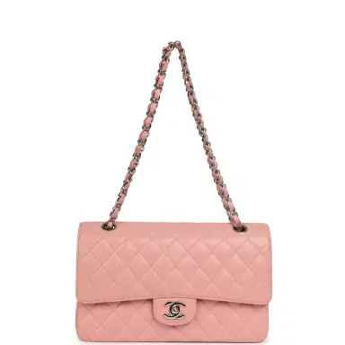 Chanel Vintage Chanel Medium Classic Double Flap Bag Pink Caviar Silver Hardware | Thumbnail 7 Chanel Vintage Chanel Medium Classic Double Flap Bag Pink Caviar Silver Hardware | Thumbnail 7