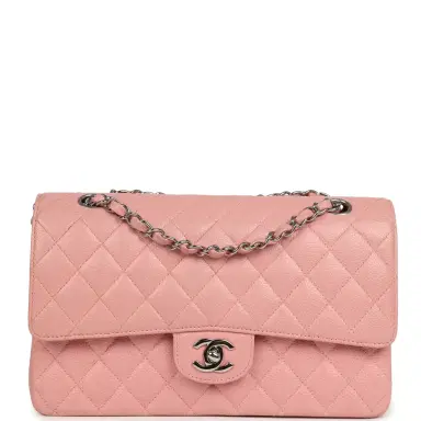 Chanel Vintage Chanel Medium Classic Double Flap Bag Pink Caviar Silver Hardware | Thumbnail 1 Chanel Vintage Chanel Medium Classic Double Flap Bag Pink Caviar Silver Hardware | Thumbnail 1