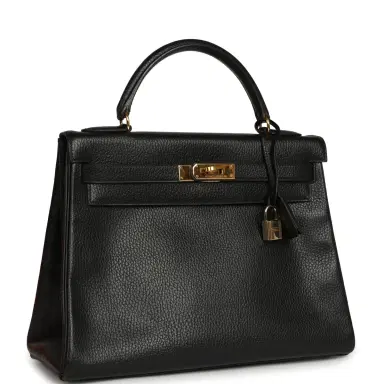HERMÈS Vintage Hermes Kelly Retourne 32 Black Ardennes Gold Hardware | Thumbnail 2 HERMÈS Vintage Hermes Kelly Retourne 32 Black Ardennes Gold Hardware | Thumbnail 2