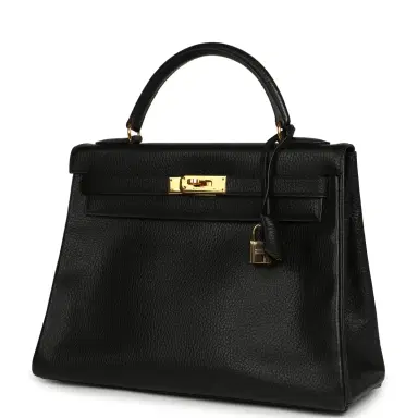 HERMÈS Vintage Hermes Kelly Retourne 32 Black Ardennes Gold Hardware | Thumbnail 5 HERMÈS Vintage Hermes Kelly Retourne 32 Black Ardennes Gold Hardware | Thumbnail 5