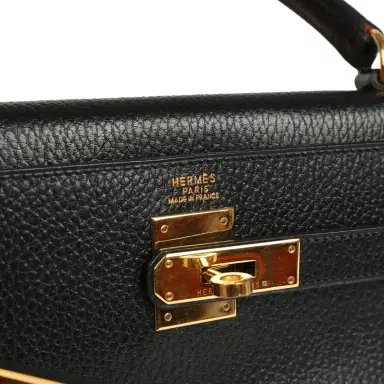 HERMÈS Vintage Hermes Kelly Retourne 32 Black Ardennes Gold Hardware | Thumbnail 7 HERMÈS Vintage Hermes Kelly Retourne 32 Black Ardennes Gold Hardware | Thumbnail 7