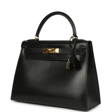 HERMÈS Vintage Hermes Kelly Sellier 28 Black Box Gold Hardware | Thumbnail 5 HERMÈS Vintage Hermes Kelly Sellier 28 Black Box Gold Hardware | Thumbnail 5
