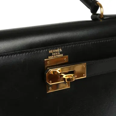 HERMÈS Vintage Hermes Kelly Sellier 28 Black Box Gold Hardware | Thumbnail 7 HERMÈS Vintage Hermes Kelly Sellier 28 Black Box Gold Hardware | Thumbnail 7