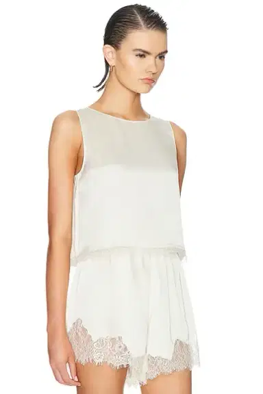 LESET Barb Lace Crop Sleeveless Crew Top | Thumbnail 2 LESET Barb Lace Crop Sleeveless Crew Top | Thumbnail 2