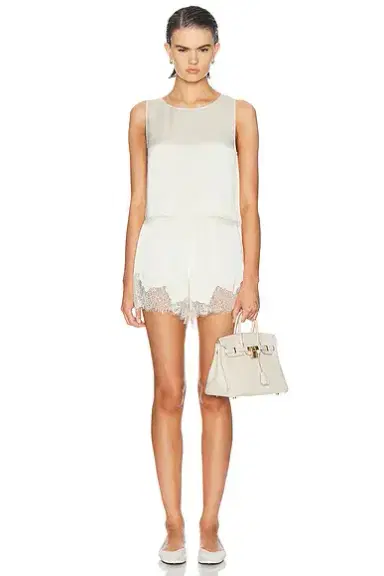 LESET Barb Lace Crop Sleeveless Crew Top | Thumbnail 4 LESET Barb Lace Crop Sleeveless Crew Top | Thumbnail 4