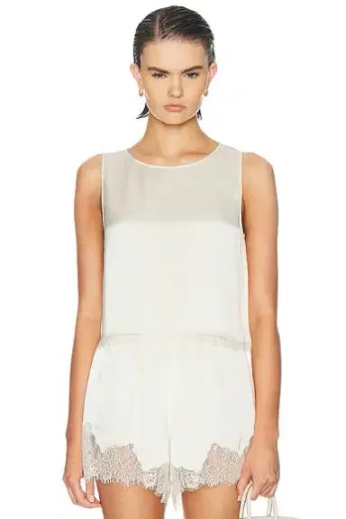 LESET Barb Lace Crop Sleeveless Crew Top | Thumbnail 1 LESET Barb Lace Crop Sleeveless Crew Top | Thumbnail 1