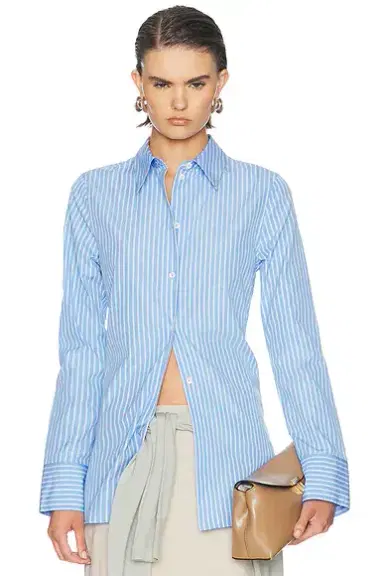 TOTEME Striped Poplin Top | Thumbnail 1 TOTEME Striped Poplin Top | Thumbnail 1
