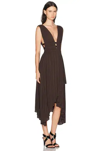 Alaïa V-Neck Midi Dress | Thumbnail 2 Alaïa V-Neck Midi Dress | Thumbnail 2
