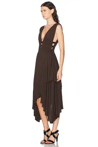 Alaïa V-Neck Midi Dress | Thumbnail 3 Alaïa V-Neck Midi Dress | Thumbnail 3