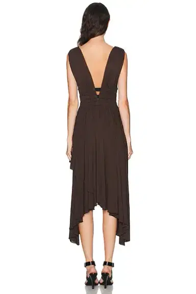 Alaïa V-Neck Midi Dress | Thumbnail 4 Alaïa V-Neck Midi Dress | Thumbnail 4