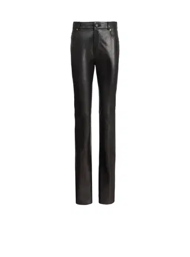 Balmain Leather high-waisted trousers | Thumbnail 1 Balmain Leather high-waisted trousers | Thumbnail 1