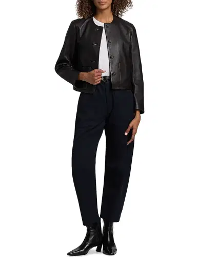 Nili Lotan Women's Shon Wool Barrel-Leg Pants | Thumbnail 2 Nili Lotan Women's Shon Wool Barrel-Leg Pants | Thumbnail 2