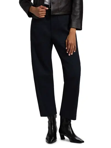 Nili Lotan Women's Shon Wool Barrel-Leg Pants | Thumbnail 3 Nili Lotan Women's Shon Wool Barrel-Leg Pants | Thumbnail 3
