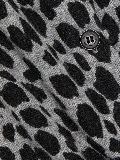 Nili Lotan Women's Keelah Animal-Print Cashmere Cardigan - Pebble Grey Heather Black - Size XL | Thumbnail 7 Nili Lotan Women's Keelah Animal-Print Cashmere Cardigan - Pebble Grey Heather Black - Size XL | Thumbnail 7