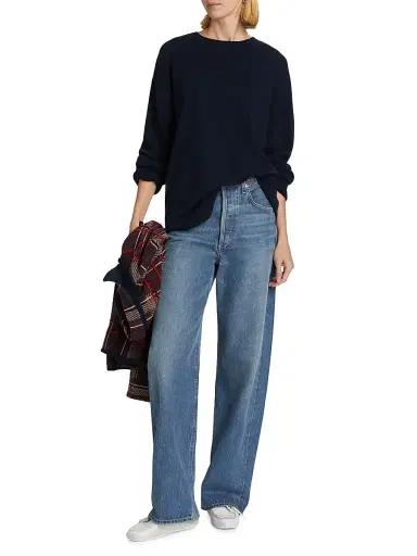 Guest in Residence Women's Cashmere Oversized Crewneck Sweater - Midnight | Thumbnail 2 Guest in Residence Women's Cashmere Oversized Crewneck Sweater - Midnight | Thumbnail 2