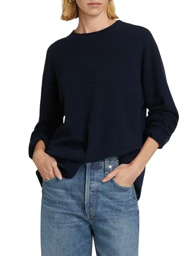 Guest in Residence Women's Cashmere Oversized Crewneck Sweater - Midnight | Thumbnail 3 Guest in Residence Women's Cashmere Oversized Crewneck Sweater - Midnight | Thumbnail 3