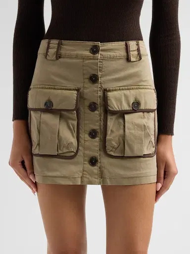 Ramy Brook Women's Kylie Contrast-Trim Mini Skirt - Safari - Size 14 | Thumbnail 5 Ramy Brook Women's Kylie Contrast-Trim Mini Skirt - Safari - Size 14 | Thumbnail 5