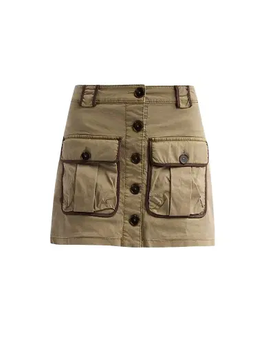 Ramy Brook Women's Kylie Contrast-Trim Mini Skirt - Safari - Size 14 | Thumbnail 1 Ramy Brook Women's Kylie Contrast-Trim Mini Skirt - Safari - Size 14 | Thumbnail 1