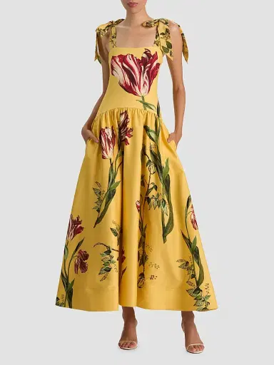 ALICE + OLIVIA Women's Oriana Floral Cotton-Blend Maxi Dress - Soft Tulip Tuscany | Thumbnail 2 ALICE + OLIVIA Women's Oriana Floral Cotton-Blend Maxi Dress - Soft Tulip Tuscany | Thumbnail 2