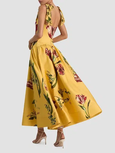ALICE + OLIVIA Women's Oriana Floral Cotton-Blend Maxi Dress - Soft Tulip Tuscany | Thumbnail 3 ALICE + OLIVIA Women's Oriana Floral Cotton-Blend Maxi Dress - Soft Tulip Tuscany | Thumbnail 3