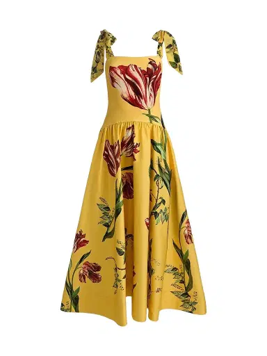 ALICE + OLIVIA Women's Oriana Floral Cotton-Blend Maxi Dress - Soft Tulip Tuscany | Thumbnail 1 ALICE + OLIVIA Women's Oriana Floral Cotton-Blend Maxi Dress - Soft Tulip Tuscany | Thumbnail 1