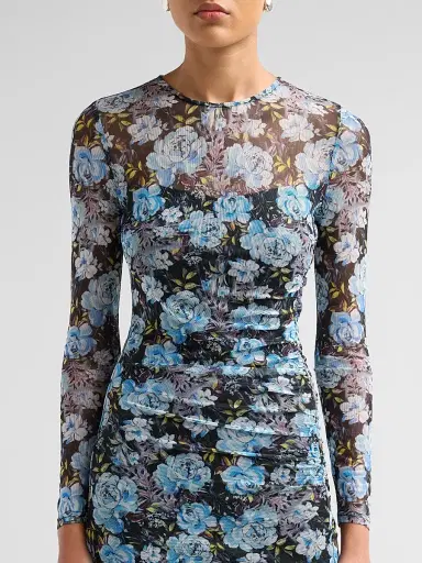 Generation Love Women's Agnese Floral Mesh Mini Dress - Peony Palette Black - Size XL | Thumbnail 5 Generation Love Women's Agnese Floral Mesh Mini Dress - Peony Palette Black - Size XL | Thumbnail 5